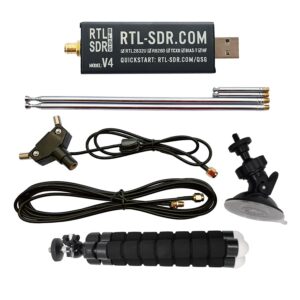 RTL-SDR USB device and antenna